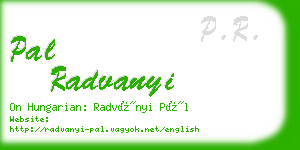 pal radvanyi business card